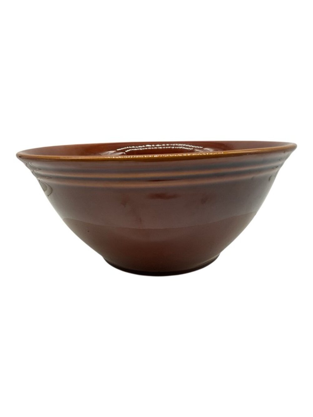 Ragon House Vintage Pottery Stoneware Brown Glaze Bowl ServeWare Collectible 9.5